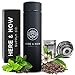 Multi-Purpose Travel Mug and Tumbler by Here & Now Supply Co. | Tea Infuser Water Bottle | Fruit Infused Flask | Hot & Cold Double Wall Stainless Steel Coffee Thermos (Zen Black)