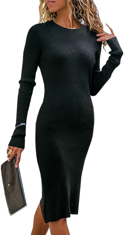 slit sweater dress