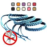 Kinven Original Mosquito Repellent Bracelet Natural DEET FREE Insect Repellent Bands, Anti Mosquito up to 360Hrs Protection Outdoor and Indoor, for Adults & Kids, 4 bracelets, Color: Light Blue