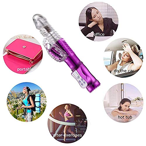 dingling372 Rabbit Toys for Women and Couples - Wireless C -litor M -assager - 12 Speeds - T -hrusting R -otating Beads - Large Size - Purple