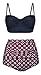 Aixy Women Vintage Swimsuits Bikinis Bathing Suits Retro High Waisted Polka Underwired,Black+Boho,L