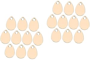 DIYEAH 20 pcs Gold Electroplated Solid Brass Teardrop Tags for DIY Jewelry Making Small Flat Charms with
