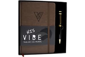 SIMPLY ZEN The Vibe Journal and Pen Gift Set: 13-Week Guided Mindfulness Journal for Men | Thoughtful Daily Prompts, Practical Exercises, and Habit-Building Tools | A5 Size | Premium Self-Care and Writing Gift