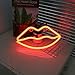 Decorative LED Red Lip Shaped Neon Night Light Wall Decor Lamp for Children's Room Party Christmas Wedding Decoration (Neon Lip)