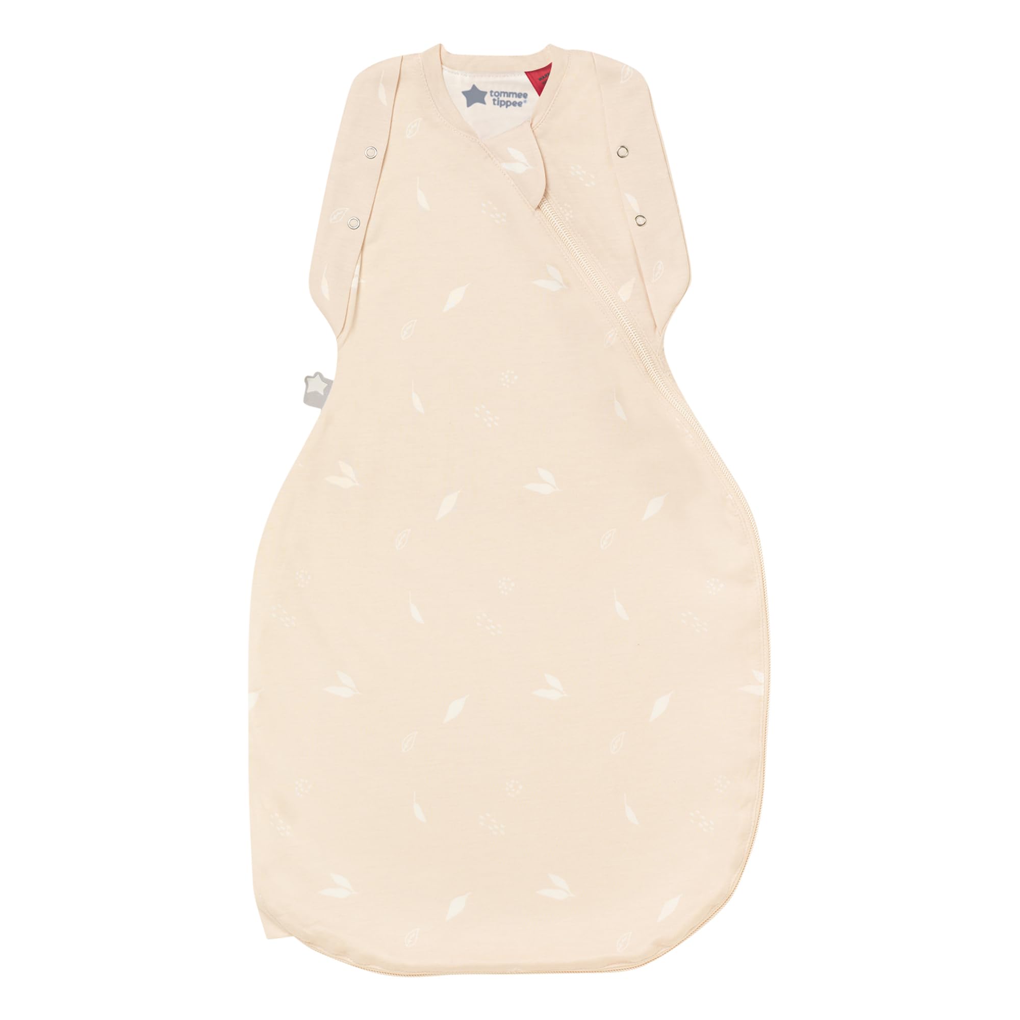 Tommee Tippee Swaddle Bag for Newborns, 0-3m, 1.0 Tog for 20-24°C, Pink Petal Sleeping Bag, Soft Cotton-Rich Fabric, Healthy Hip Development Design, Bottom to Top Zip