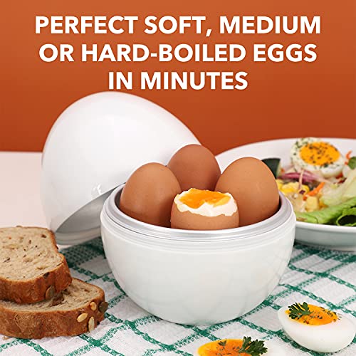 EggFecto Egg Cooker for Microwave 4 Egg Capacity Microwave Egg Cooker