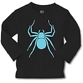Kids Long Sleeve T Shirt Heroes Spider for Superhero Blue Spider Cotton Girls & Boys Clothes Funny Graphic Tee Black Design Only 4T