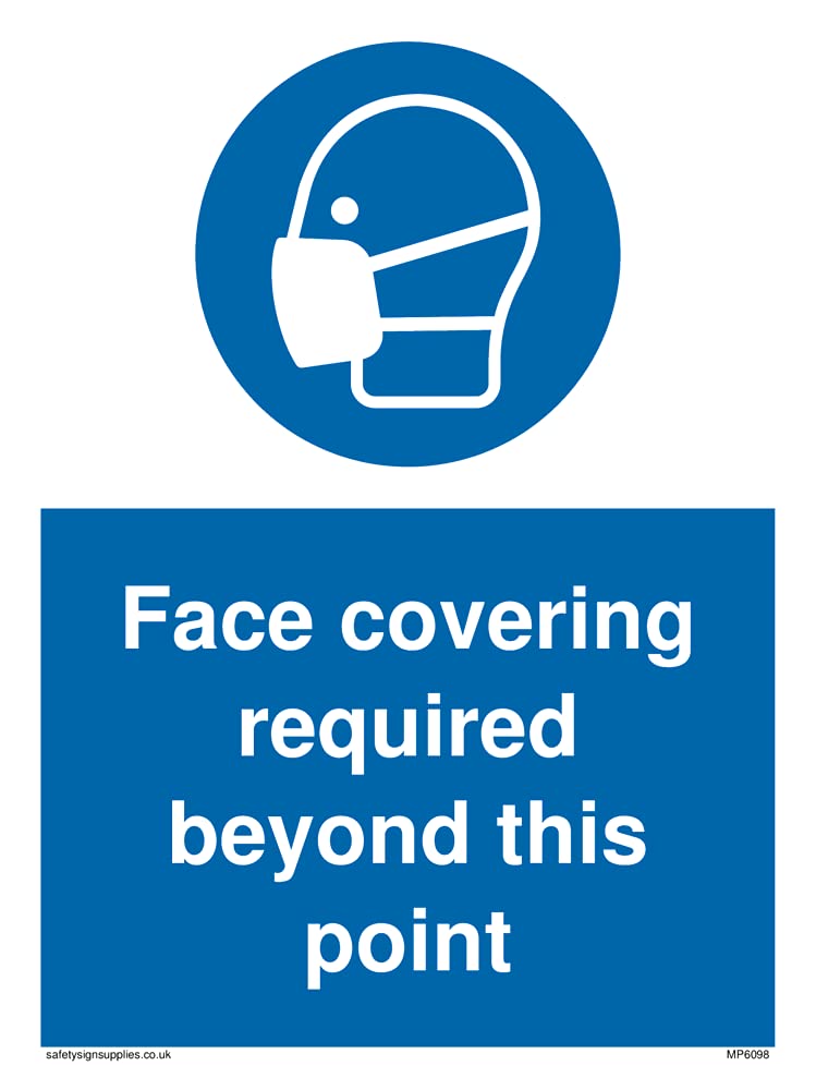 Pack of five - Face covering required beyond this point Sign - 150x200mm - A5P