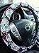 Mana Trading Steering Wheel Cover Black Folkloric Sugar Skull