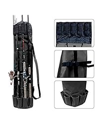 Wowelife Caña de pescar Portador de pesca Carrete de pesca Bolsa de almacenamiento de poste para pescar y viajar, un regalo para la familia Padre, hija y amigos
