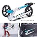 Goplus Folding Kick Scooter for Adult Teen Deluxe Aluminum Glider Adjustable Height w/Kickstand, 220lbs Capacity (Blue)
