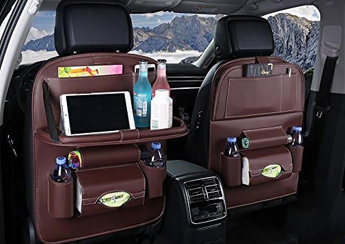 LIYUU Waterproof Car Seat Back Organizer Multipurpose Foldable For Kids, Storage Bottles, Tissue Box, Toys (1 Pcs),Brass