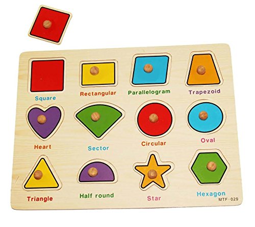 Dazzling Toys Kids Favorite Various Shapes Wooden Puzzle.