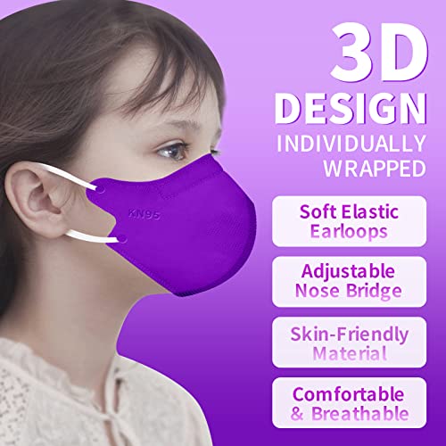 UniikStuff Kids KN95 Face Masks Individually Wrapped 30 Pack 5Layer