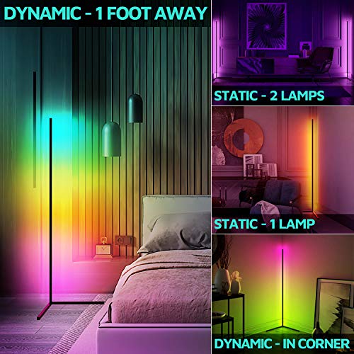 RGB Corner Lamp, Color Changing Floor Lamp for Bedroom, Compatible with
