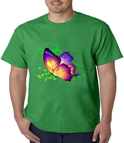 LucyLucy Rule Art Butterflies Painting Modern Moisture Fitness Costum Short Sleeve Mens T-shirt Size M
