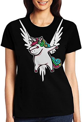 Most Fashion Maker Womens Black Tshirts Funny Unicorn Dabbing Dab Dance White Parrot Wings Shirt