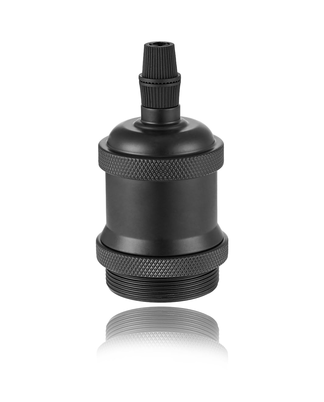 Vecys 1 PCS E27 Vintage Bronze Lamp Socket Adapter Edison Retro Lamp Holder Adapter for Vintage Light Bulbs Pendant Lamp（Black）