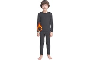 MANCYFIT Thermal Underwear for Boys Fleece Lined Long Johns Set Kids Base Layer Ultra Soft