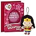 Hallmark Wonder Woman Valentine's Day Card for Kids with Plush Toy (Wonder Woman Fluffball Ornament)