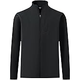MAELREG Mens Full Zip Up Jacket Casual Stand Collar Lightweight Golf Softshell Windbreaker Jacket for Men 5 Pockets