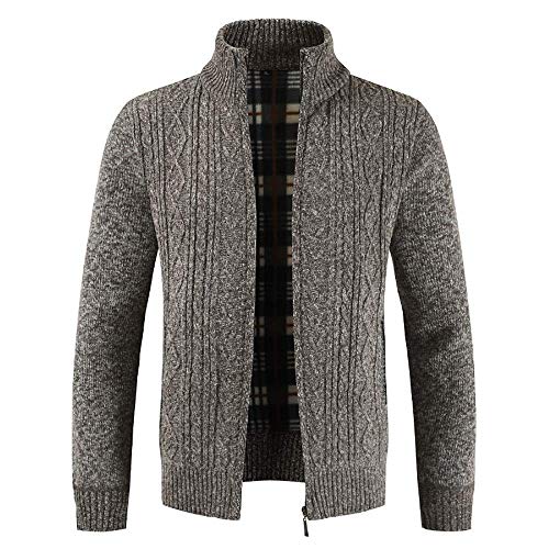 COLOV Men's Casual Slim Sweater Sports Sweater Warm Long Sleeves(Coffee 3X-Large)