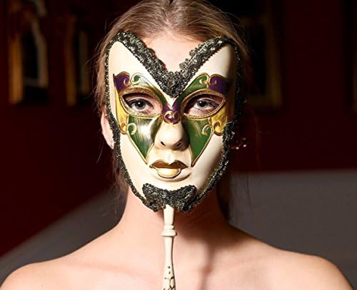 Venetian Mysterious Musical Mardi Gras Masquerade Mask with Holding Stick