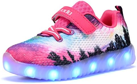 COODO CD2006 Toddler Kids LED Shoes Girl's Flashing Light up Sneakers Pink VELCRO-13