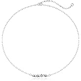 EnCharmed Sterling Silver Diamond Chips Delicate Choker, Handmade Minimal Dainty Gemstone Necklace, Adjustable Length 14-17 Inches, April Birthstone
