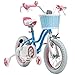 RoyalBaby Stargirl Kids Girls Bike Bicycle with Basket Training Wheels Kickstand 16 Inch Blue