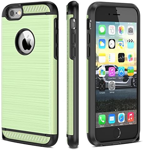 iPhone 6 Plus Case,iPhoen 6S Plus Case CHTech Shock Absorption Dual Guard Protection Brushed Metal Texture Series Protective Case cover for Apple iPhone 6/6S Plus-Green