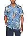 Amazon Brand - 28 Palms Men's Standard-Fit Tropical Vacation Shirt, Blue Bird of Paradise, Large