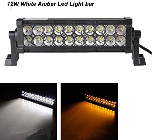 Night Break Light 3.5 Inch 72W White Amber Strobe Light Bar Combo Beam by Remote Controller Led Strobe Fog Light Bar for Offroad 4x4 Truck Jeep 4WD RZR ATV SUV UTV Car