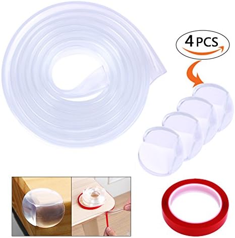 6.5 Feet Baby Safety Bumper Strip with 4 Table Corners Edge Guards Protector Corner Guards Baby Proof Clear Protectors