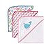 Luvable Friends Unisex Baby Cotton Terry Hooded Towels, Pink, One Size