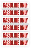GASOLINE ONLY Automotive Fuel Decals | Gas Can Stickers | Shop Labels | Vinyl Markers (6-pack)