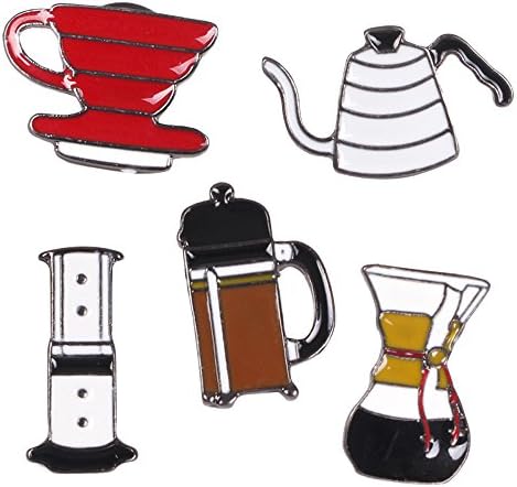 Make Coffee Safety Alloy Brooches For Women Brooch Set(Pack of 5)