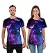 Uideazone Mens 3d Nebula Star Cluster Crewneck T-shirt Juniors Cool Tee Tops