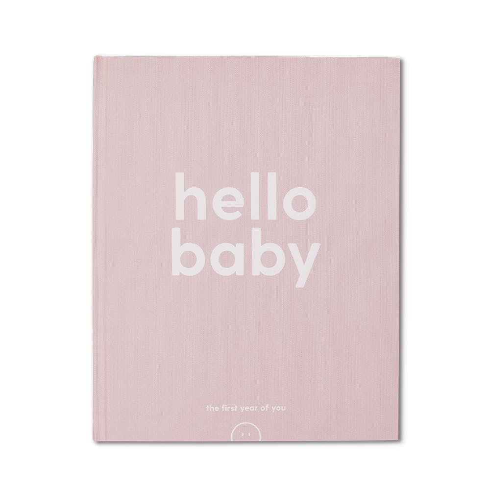 MORI Hello Baby Memory Book Blush Unisex Milestone Journal for Newborn Lightweight Durable Keepsake Diary with Love Letter Comfortable Design Ideal for Recording Memories One Size