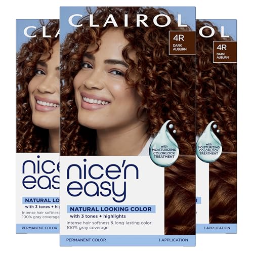 Clairol Nice'n Easy Permanent Hair Dye, 4R Dark Auburn | 100% Gray Coverage | L…