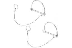 2pcs Trailer Coupler Pins, 1/4" x 3.2" Carbon & Stainless Steel Wire Trailer Hitch Pin with Anti-Lost Towing Rope Ring Clip f