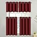 NICETOWN Valance for Bedroom - Half Window Tier Home Decoration Blackout Valance Eyelet Top Curtain for Kitchen/Living Room/Christmas (52 Width x 36 Length 1.2 inches Header, Burgundy Red)