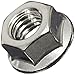 18-8 Stainless Steel Hex Flange Nut, Plain Finish Self-Locking Serrated Flange, ASME B18.2.2, 5/16