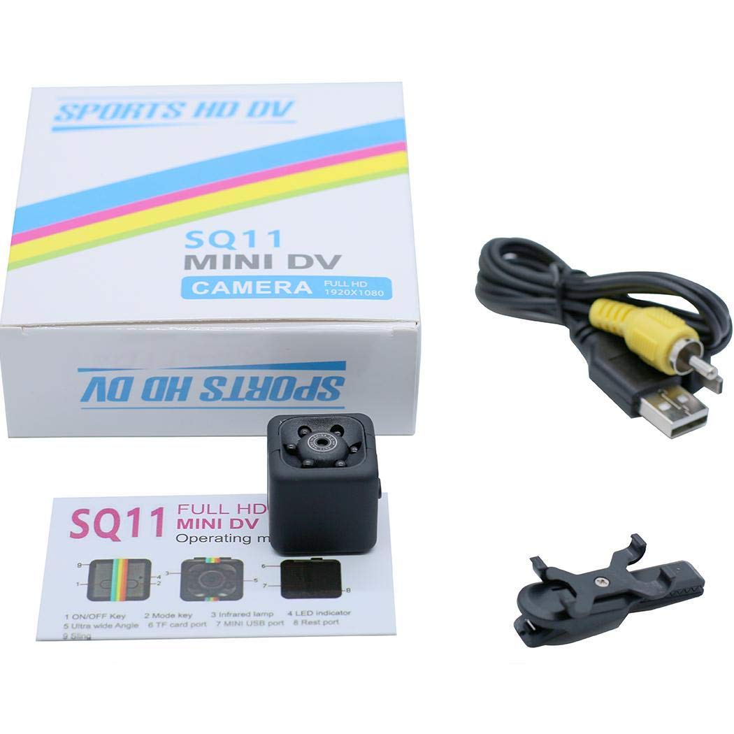 mekolen Mini SQ11 HD Camera - 1080P HD Pixel Outdoor Portable Sports Camera Spy Cameras DV Video Recorder Motion Detection Security Camera,Black