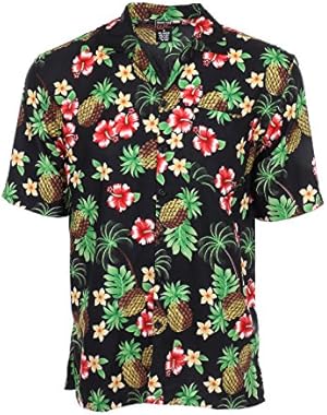 Hawaiian Tropical Aloha Beach Button Down Short Sleeves Chest Pocket Shirt