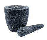 Kota Japan Large Natural Grey Granite Mortar & Pestle Stone Grinder for Spices, Seasonings, Pastes, Pestos and Guacamole