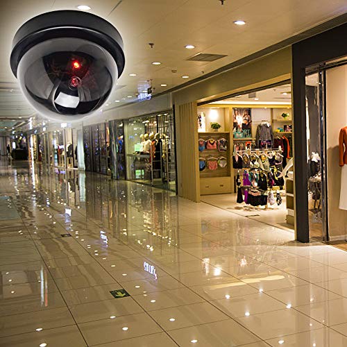 Dummy Camera CCTV Surveillance System with Realistic Simulated LEDs, findTop 2 Pack Fake Hemisphere Security Camera with 5 Pieces Warning Security Alert Sticker Decals