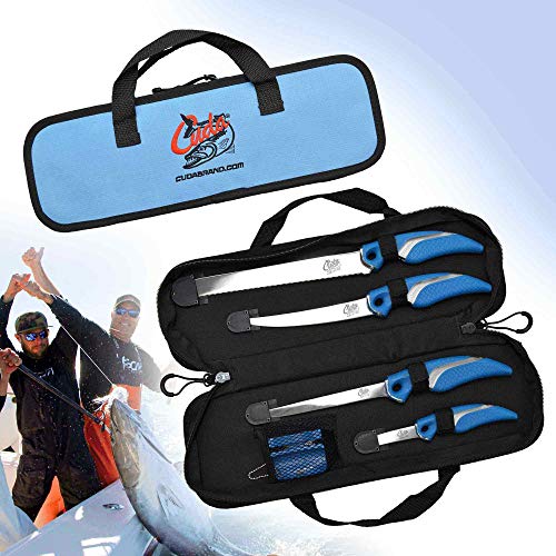 Cuda Anglermesser und Schärfer - Set, Edelstahl , 6-teilig, 18133, Blau – Bild 3