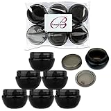 Beauticom 6 Pieces 10G/10ML Round Black Container