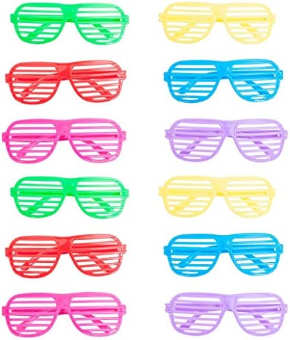 Party Eye Glasses Colorful Cute Shutter Eyeglass Props Favor Costume for Kids Women Men Christmas Wedding Thanksgiving Holiday Decorations, 12 Pack